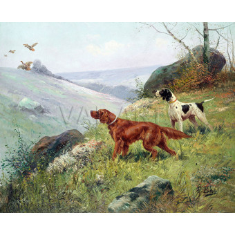 РЕПРОДУКЦИИ НА КАРТИНИ Ловни кучета в действие (1875)